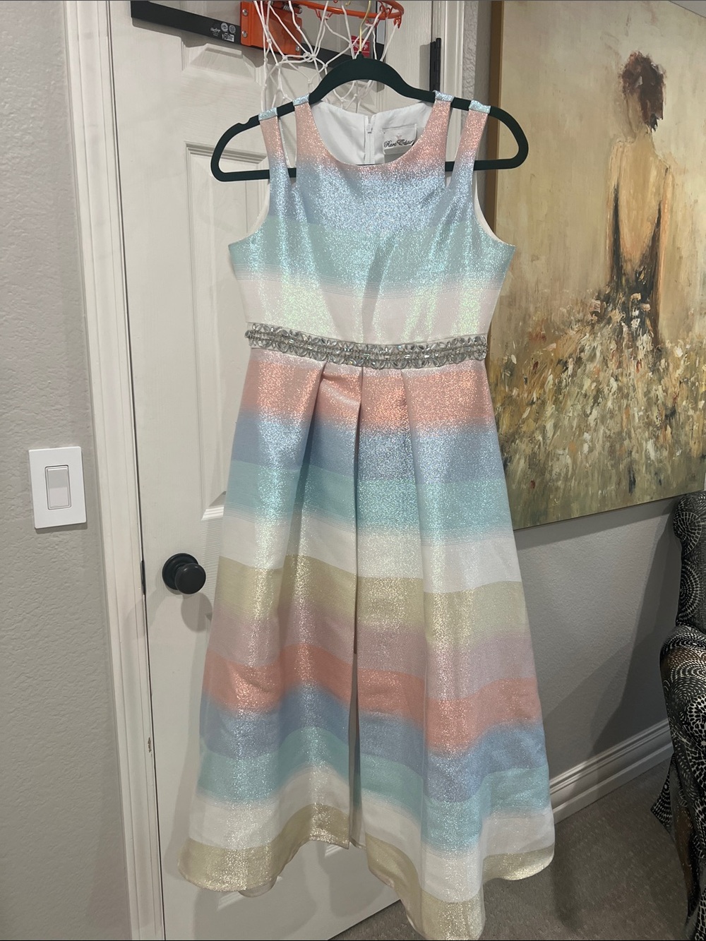 Rare Editions multicolor metallic dress